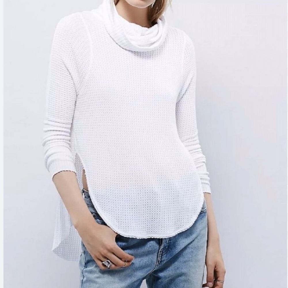 We The Free White Cowl Neck Sweater